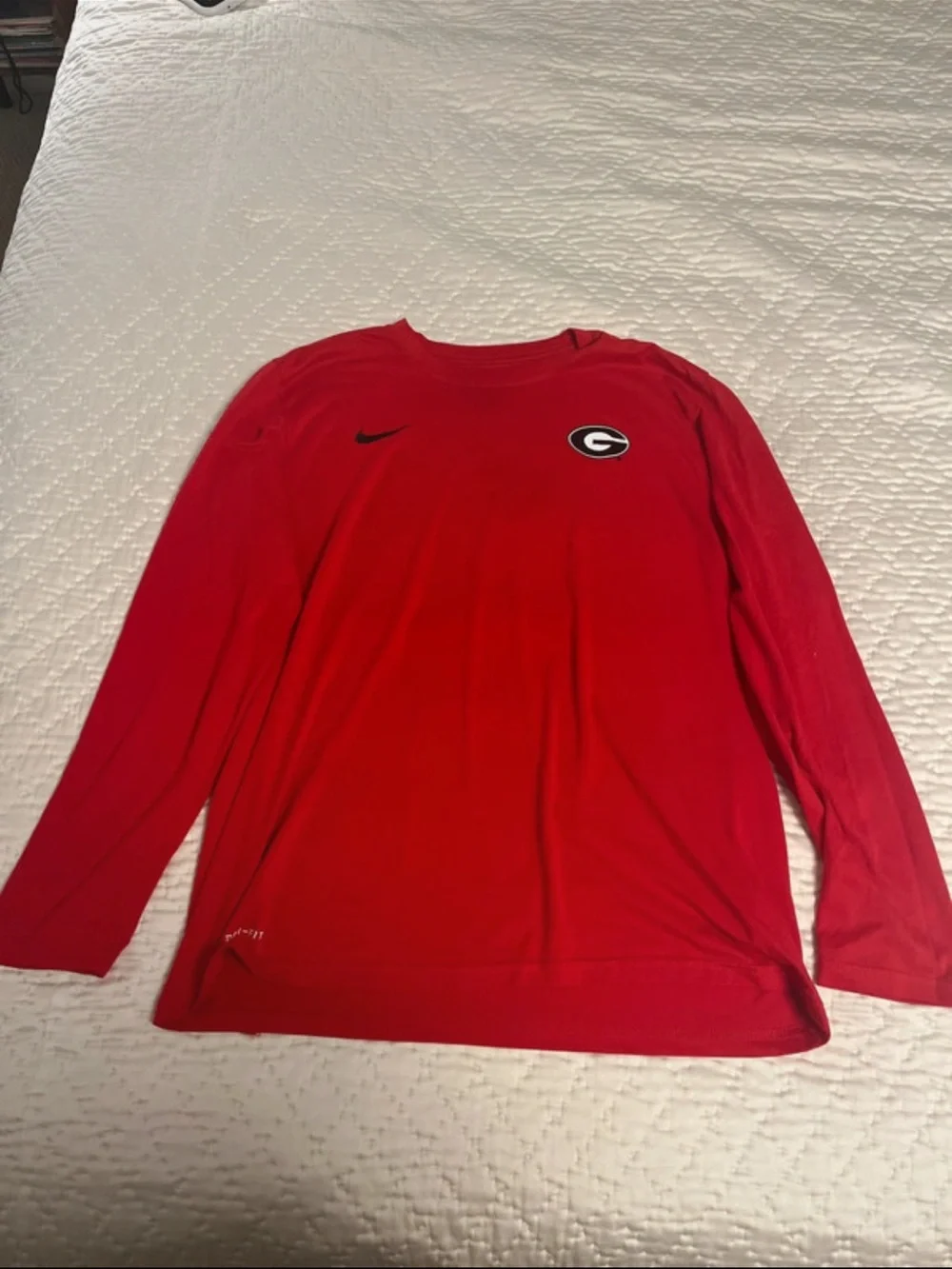 Nike Men’s Long-Sleeve Red Performance Shirt with Georgia 'G' Logo